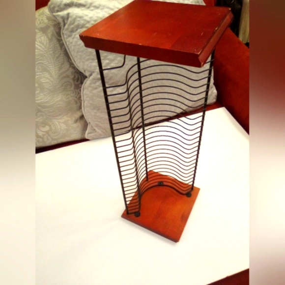 Solid Wood top and bottom 30 count Cd DVD Rack - Picture 2 of 5